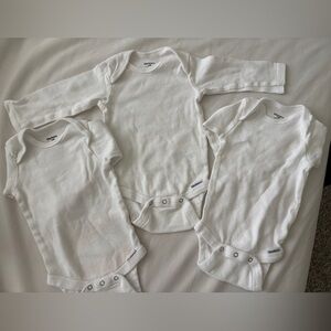 Gerber White Baby Onesie-long sleeves